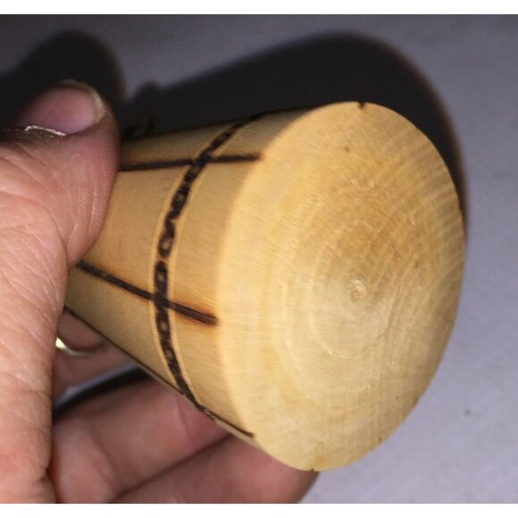 Small Miniature Wooden Hanging Bucket with Metal handle - Picture 4 of 7